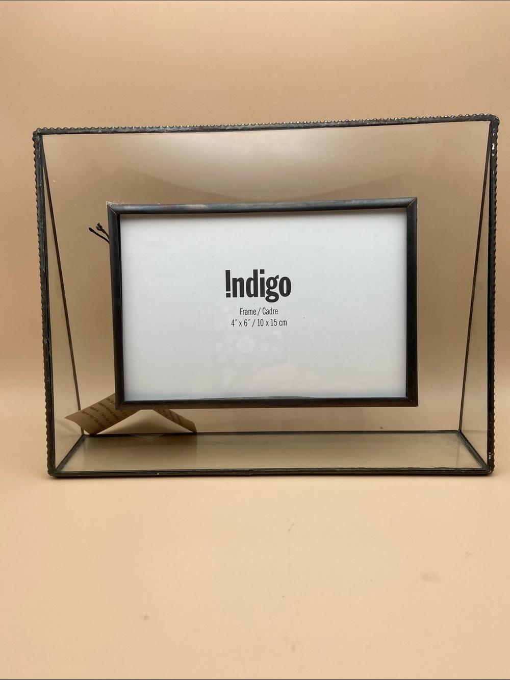 J. Devlin GlassArt Indigo Black Glass Floating 4x6 Picture Frame